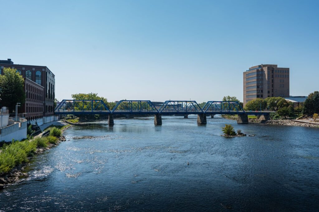 A kayak gliding on the Red River, a popular way to see Grand Forks from the water