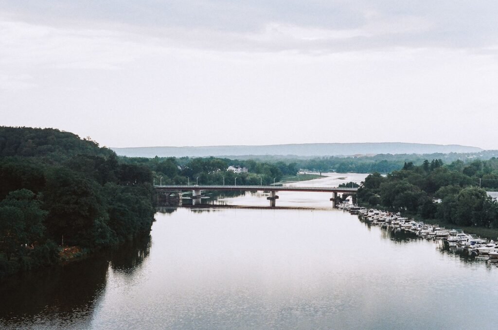 A paddle on the Susquehanna River shows the calm water that frames downtown Wilkes‑Barre