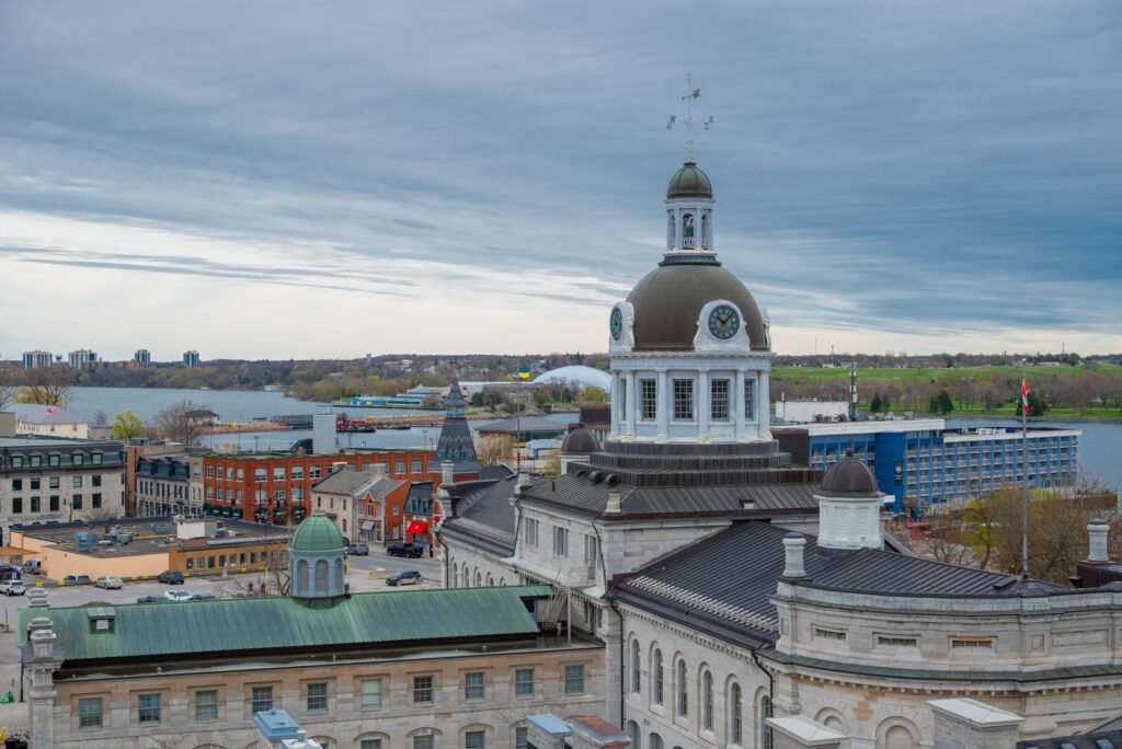 A panoramic view of Kingston’s skyline at sunset