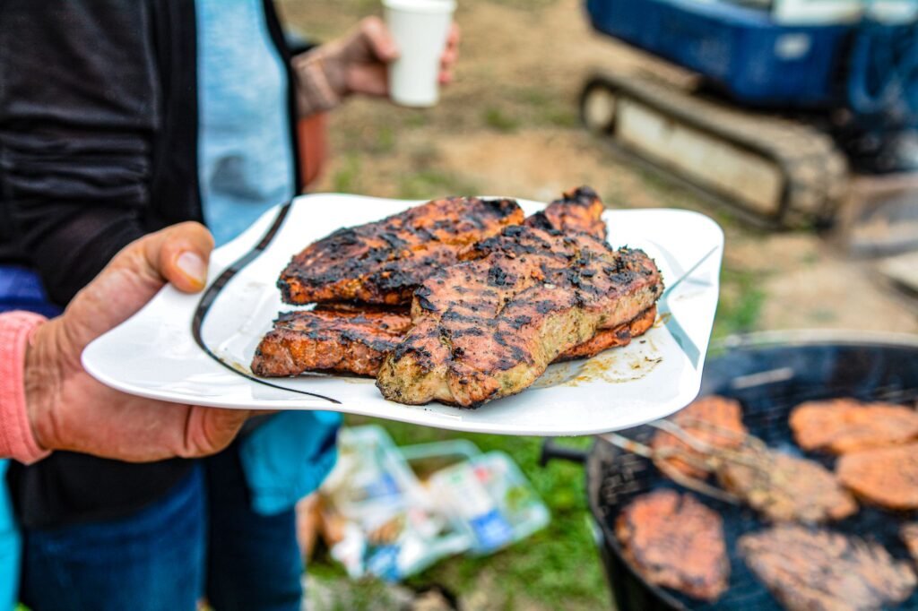 A plate of classic Macon barbecue ribs and sides