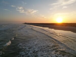 Breathtaking view of Corpus Christi beach at sunset