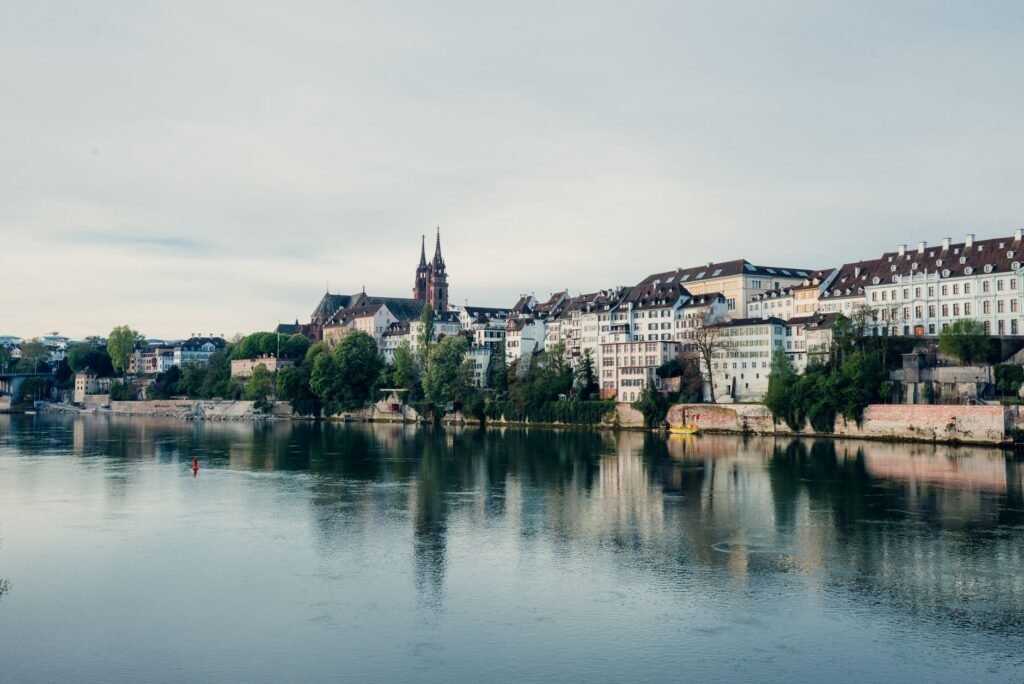 Cobblestone lanes and colorful facades in Basel’s historic centre