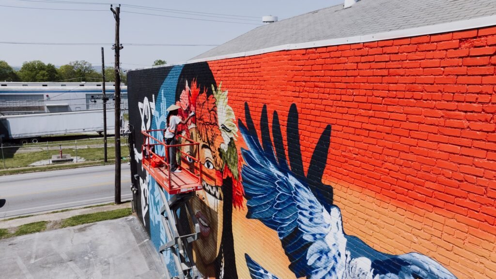Colorful downtown mural showcasing Chattanooga’s vibrant street art scene