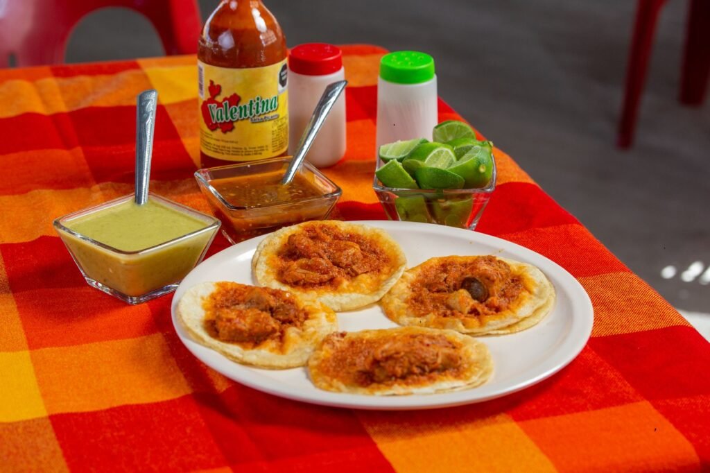 Colorful taco stand serving fresh fish tacos in Isabel Segunda