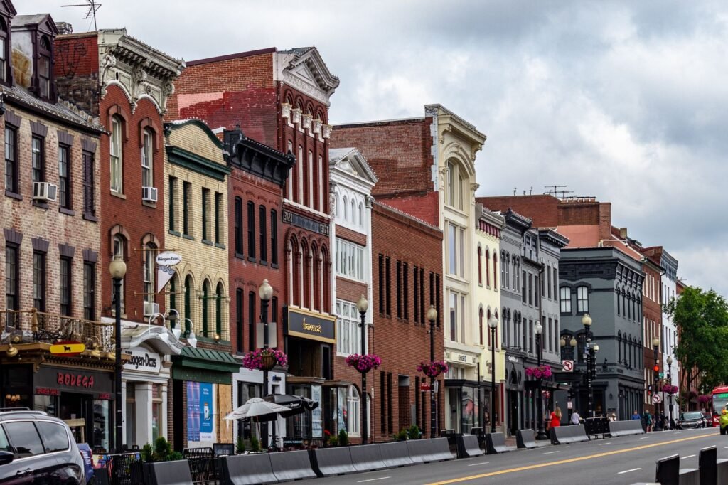 Historic downtown streets of Schenectady at golden hour