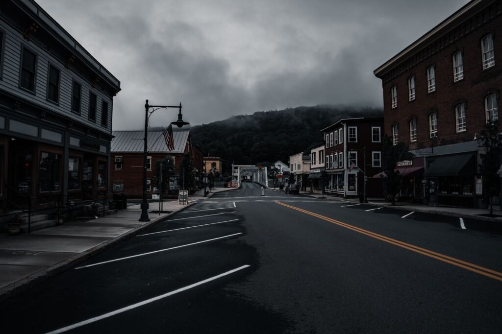 Historic downtown Winthrop with its wooden boardwalks