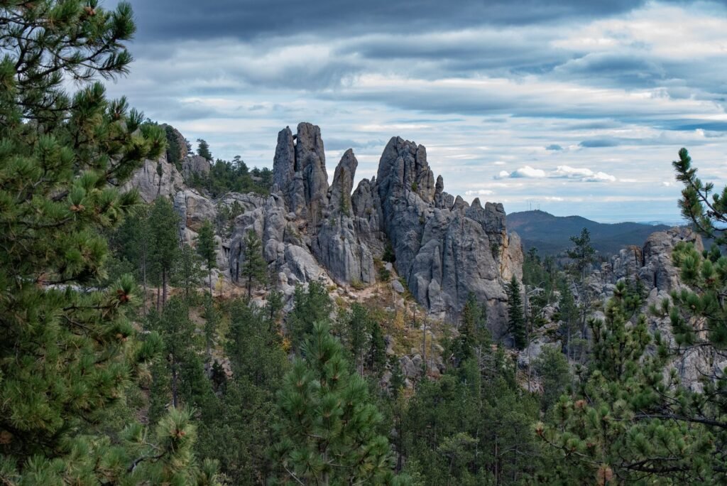 Mountain backdrop of Hill City with the Black Hills in the distance