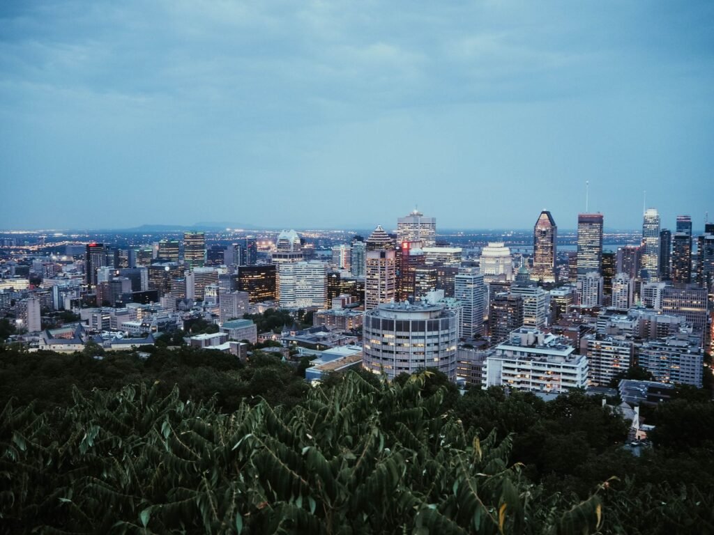 Panoramic view from Mount Royal Park in summer