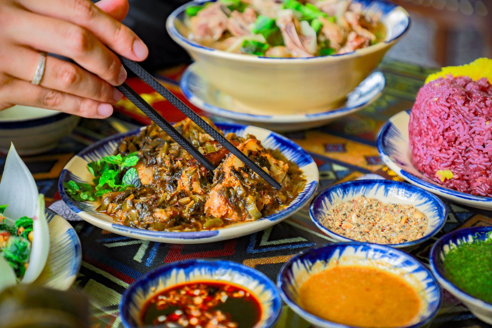 Enjoy a culinary journey at Quan An Ngon, known for diverse regional dishes.