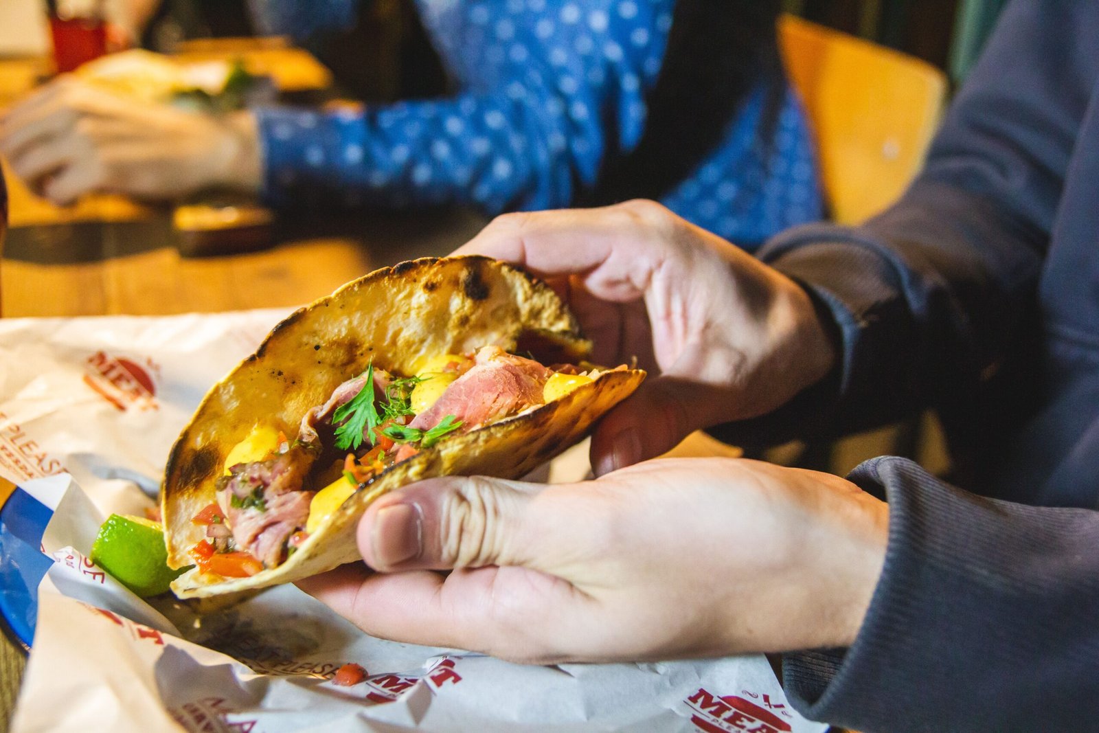 Savor the delicious tacos at La Mediterranee, known for their unique flavor combinations. Savor the delicious tacos at La Mediterranee, known for their unique flavor combinations.