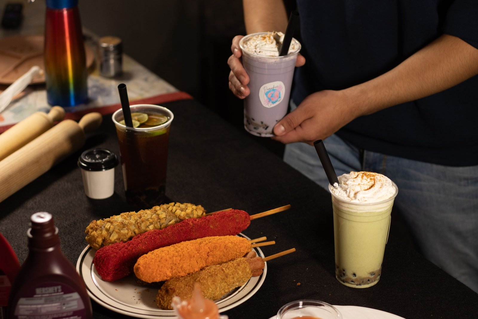 Enjoy a classic meal at Cozy Dog Drive In, famous for its corn dogs.