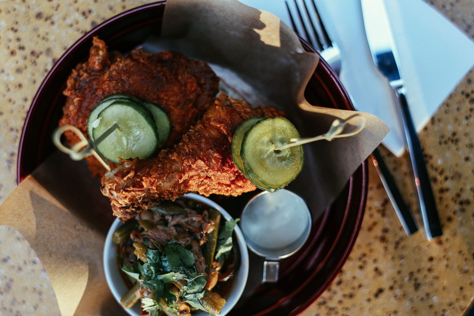 Enjoy Southern comfort food at **Sienna Mercato**, famous for its stylish atmosphere.