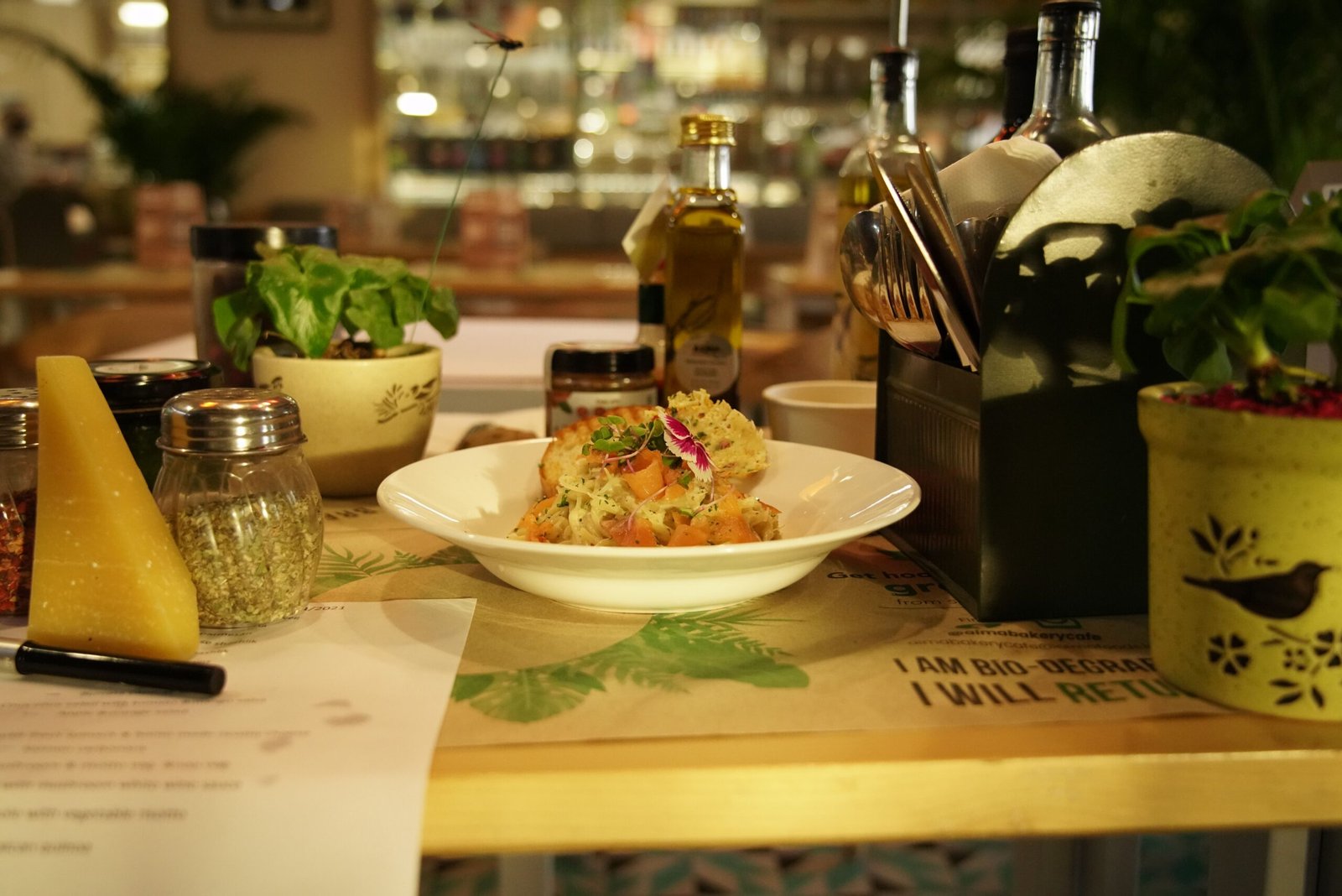 Dine on delicious Italian pasta at **Olive Garden**.