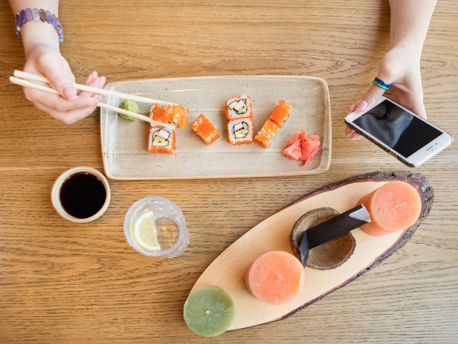 Visit **Sushi-Thai**, where you can enjoy craft sushi rolls in a chic setting.