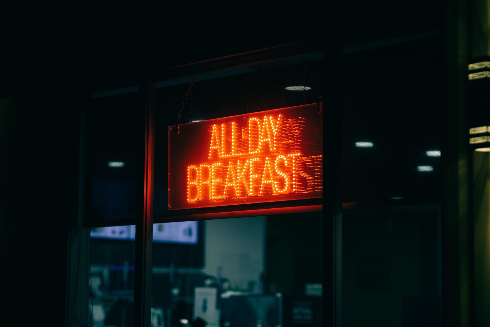 Experience the vibrant atmosphere at **Denny's**, a classic diner favorite for breakfast all day.