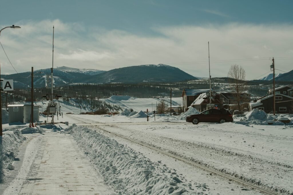 Snow‑capped peaks framing the historic town of Fairplay