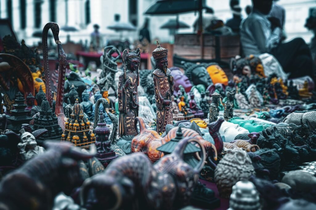 Stalls at the Hot Springs Artisan Market showcasing handmade crafts
