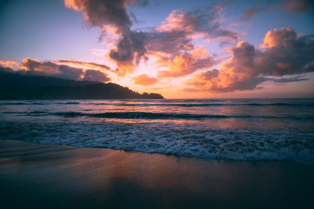 Evening glow on Poipu Beach