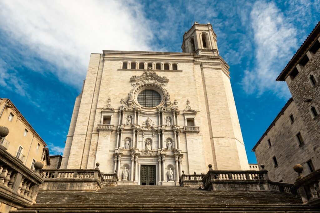The soaring spire of Girona Cathedral dominates the skyline, a must‑photo for any visitor