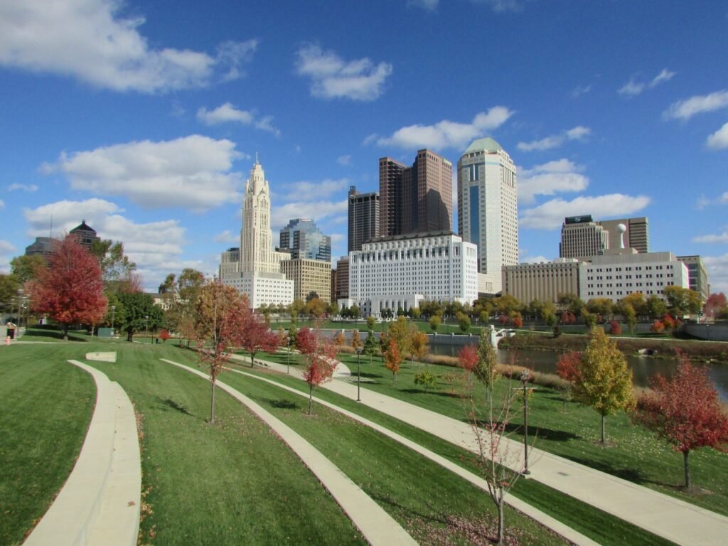 Visitors enjoy the paved riverfront trail with views of the Ottawa and Maumee rivers